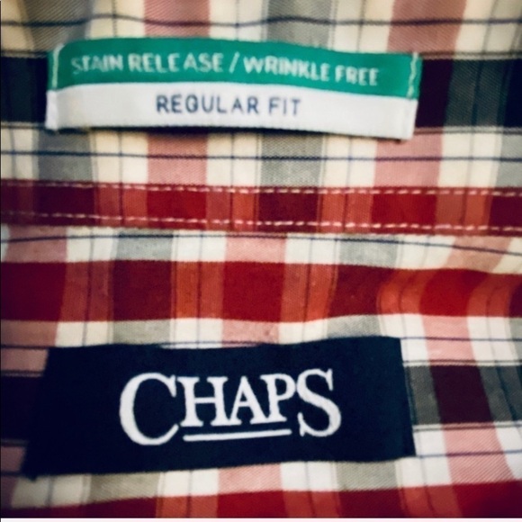 CHAPS Red Plaid Wrinkle and Stain Free Button Down - Picture 8 of 8